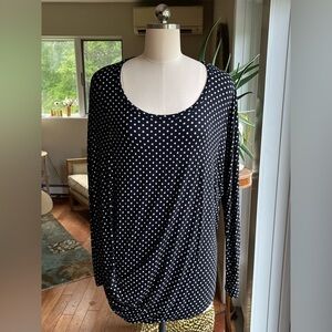 Michael Kors Blue Long Sleeve Relaxed Blouse